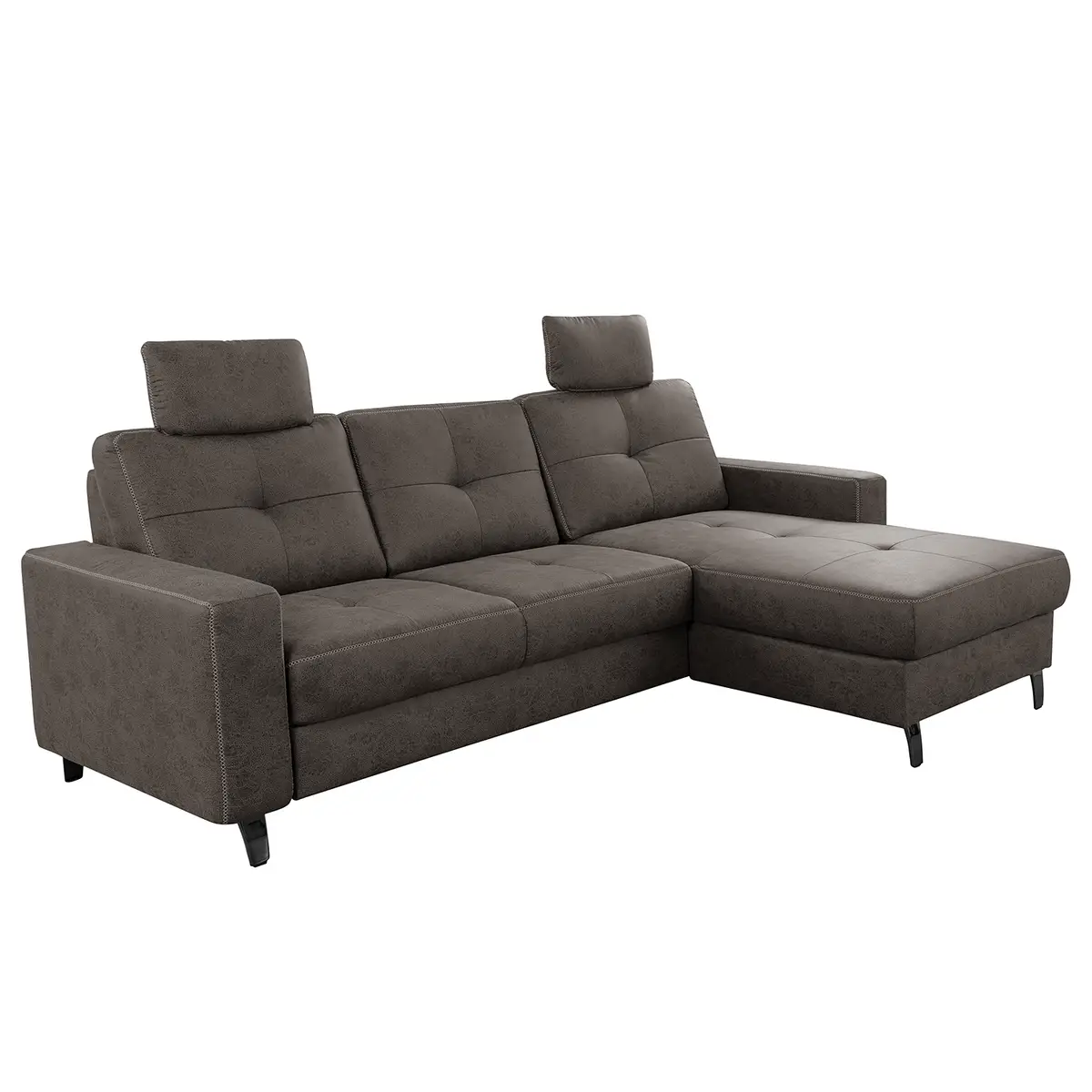 Ecksofa WadiWOOD IV Grau Microfaser Taeko | Grau