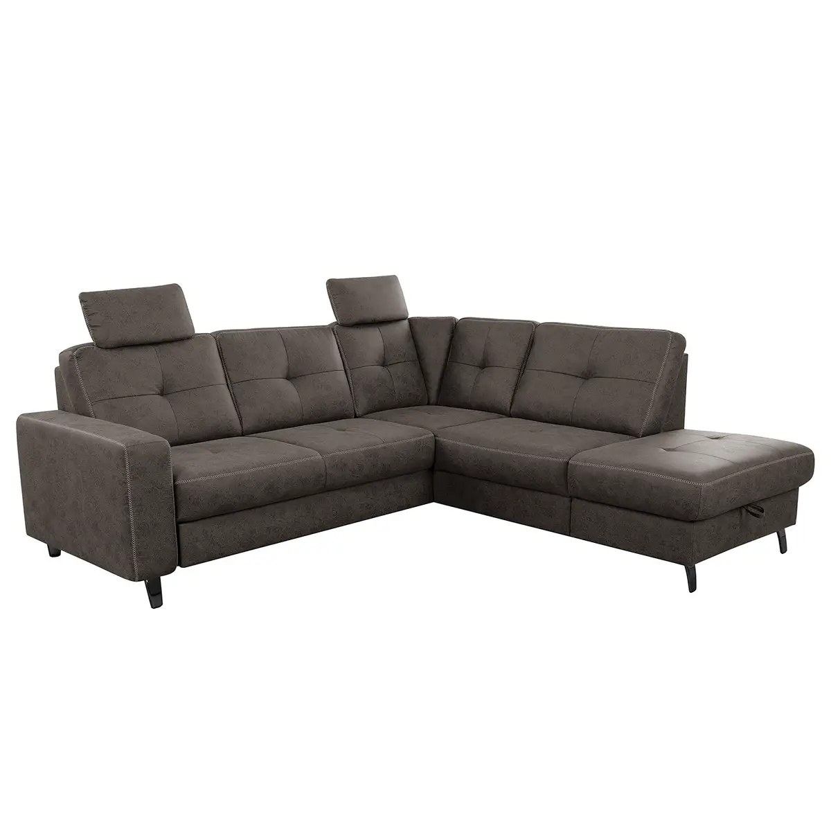 Ecksofa WadiWOOD II Grau Microfaser Taeko | Grau