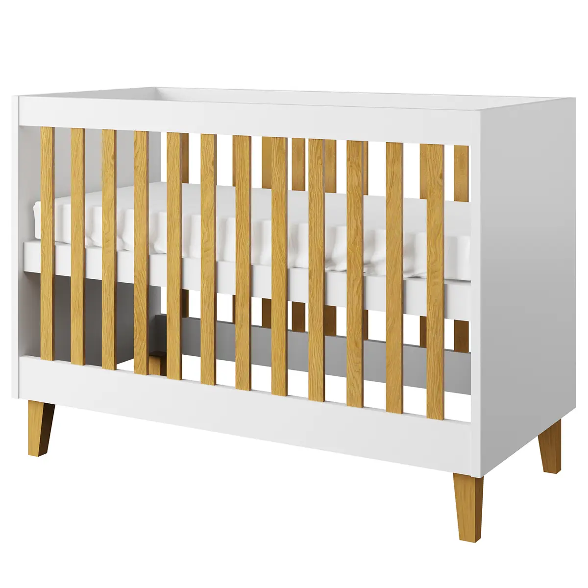 Babybett 60 x 120cm Weiß/Weiß | Weiß
