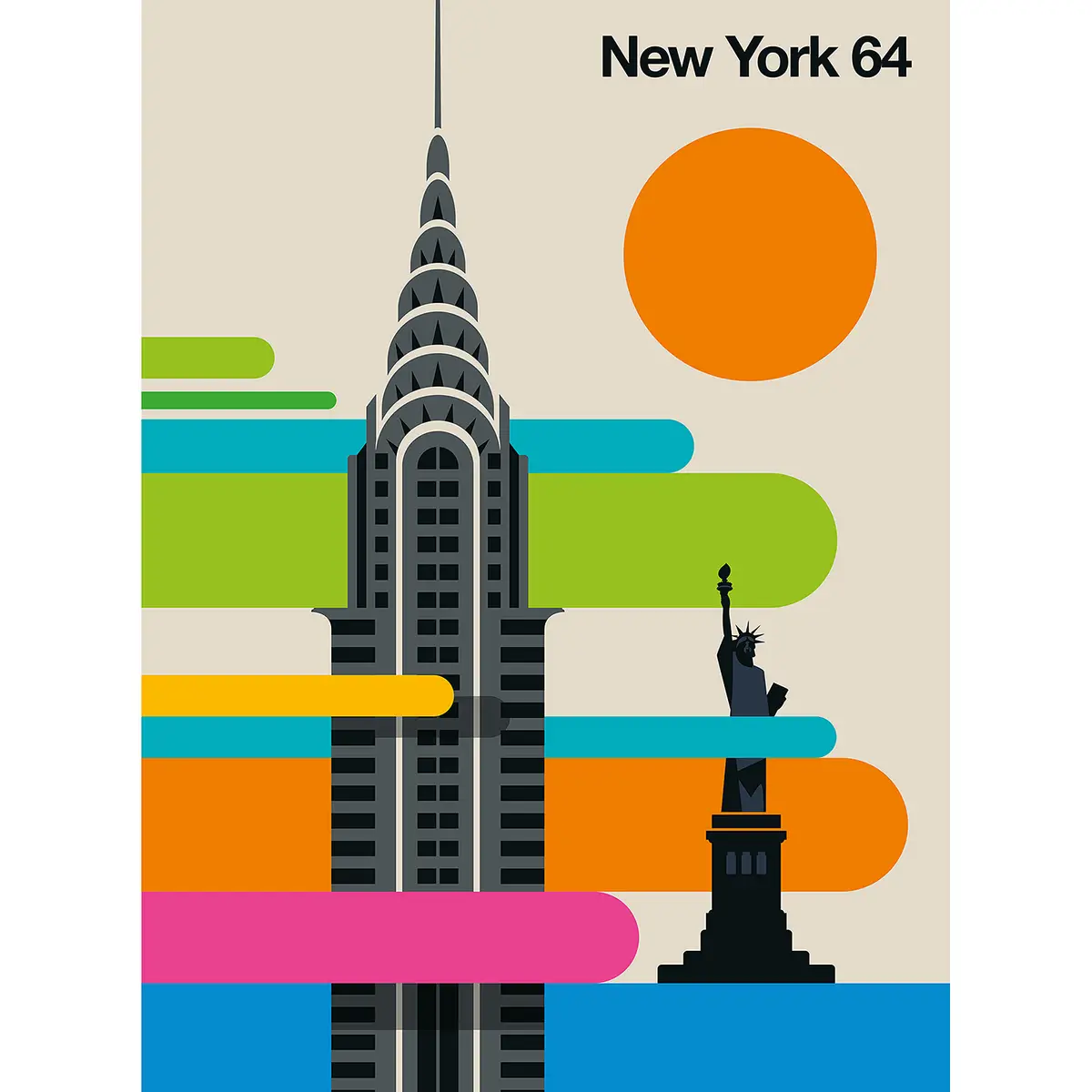 Fototapete New York Skyline | Mehrfarbig