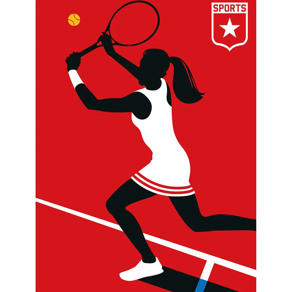 Fototapete Tennisplayer Vlies Premium | Rot