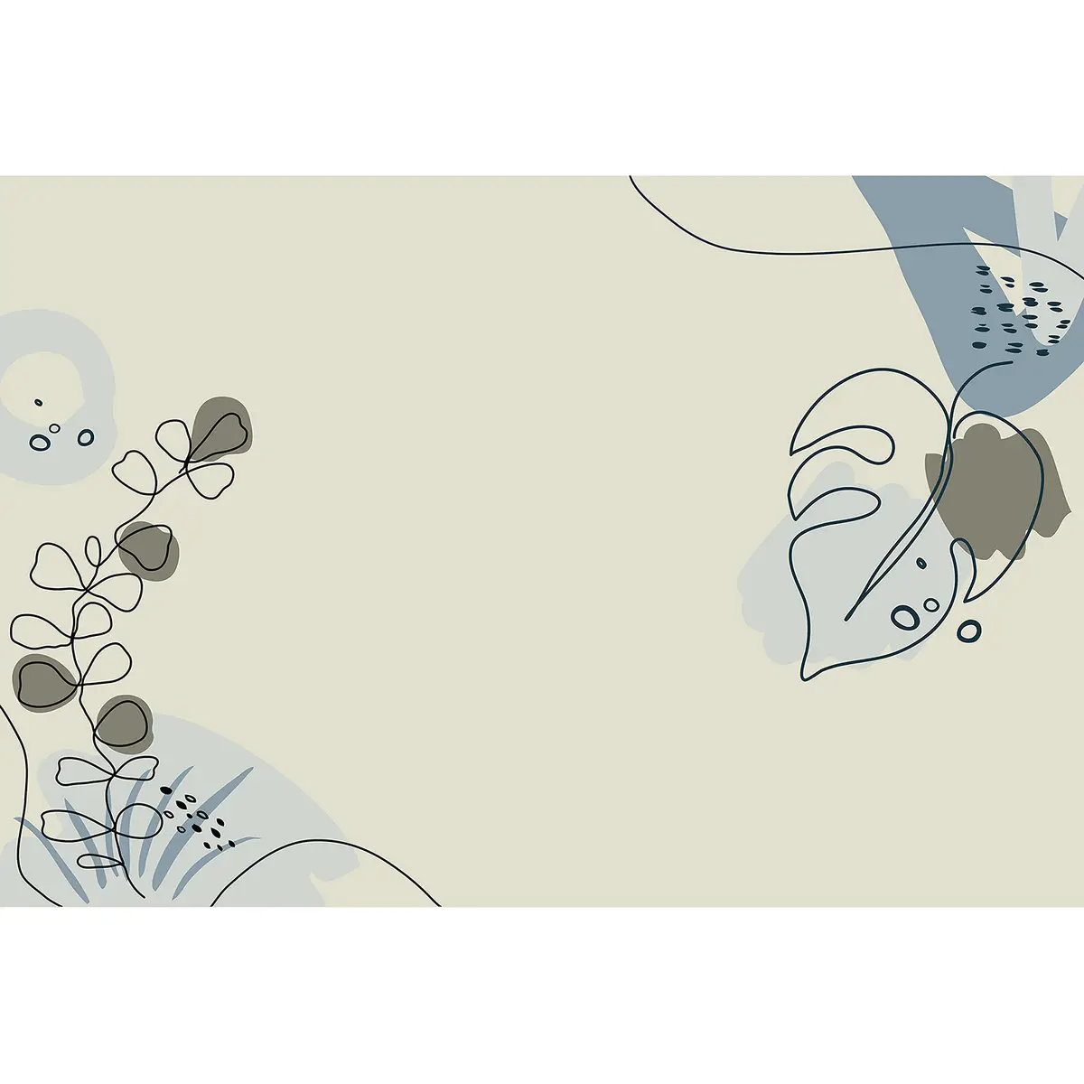 Fototapete Drawn Leaves III | Beige