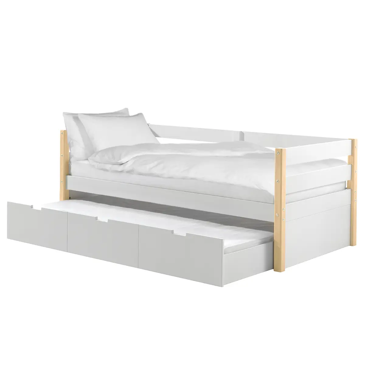 Kojenbett 90 x 200cm 1 Weiß | Weiß