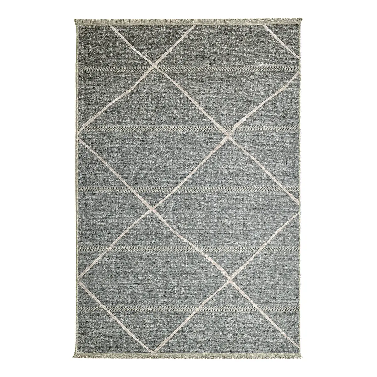 Kurzflorteppich Braderup Grau/Anthrazit 60 x 100cm Wolle | Grau