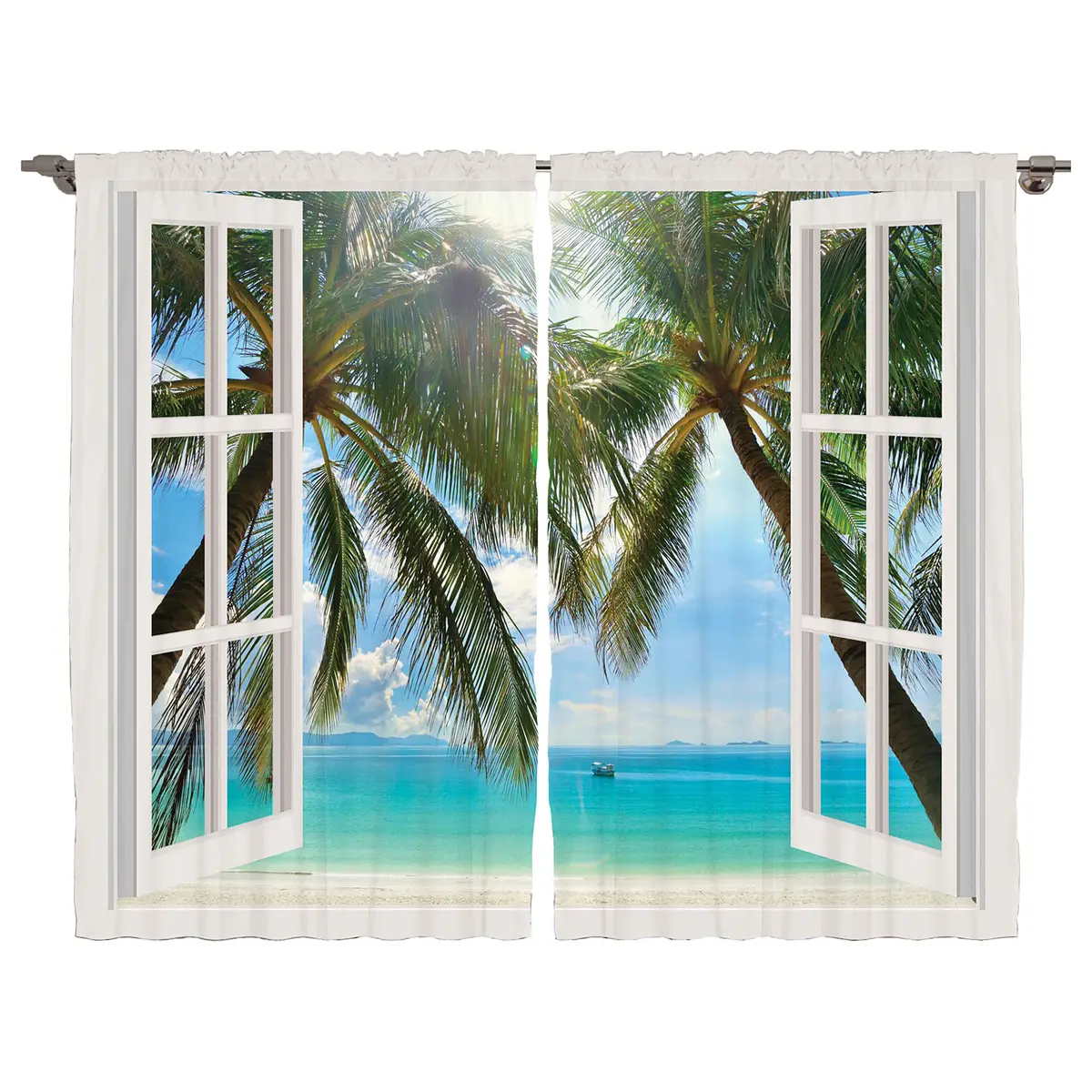 Fertiggardine Tropisch III 2er-Set 140 x 225cm Multicolor | Mehrfarbig