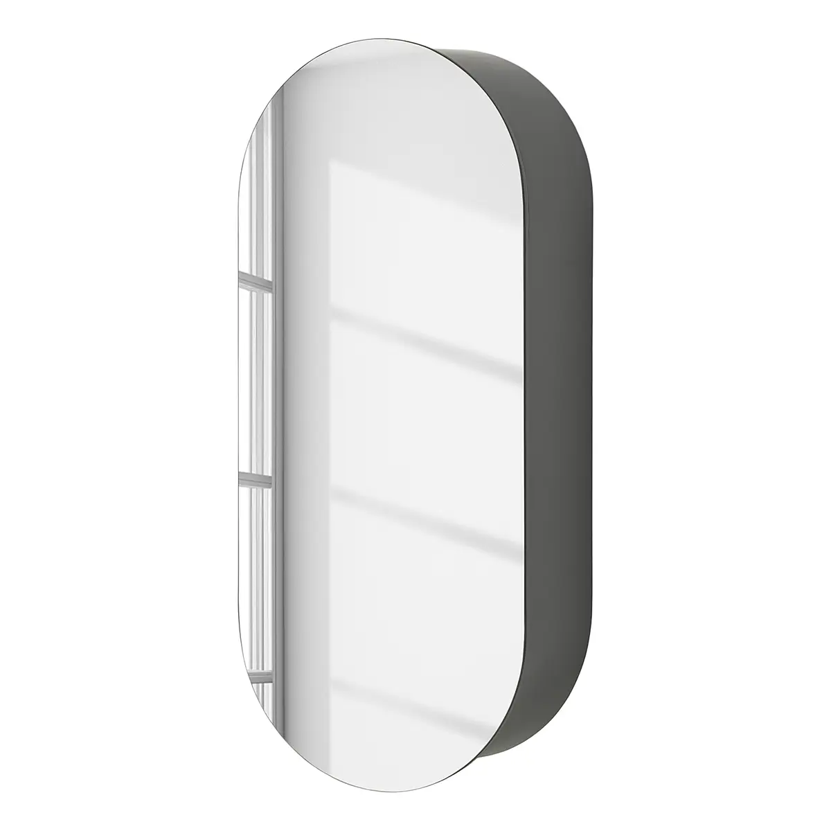 Spiegelschrank oval | Grau
