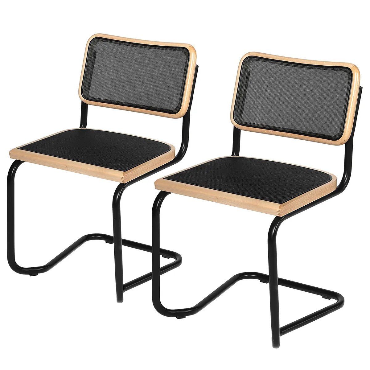 Freischwinger 2er-Set Mesh | Schwarz