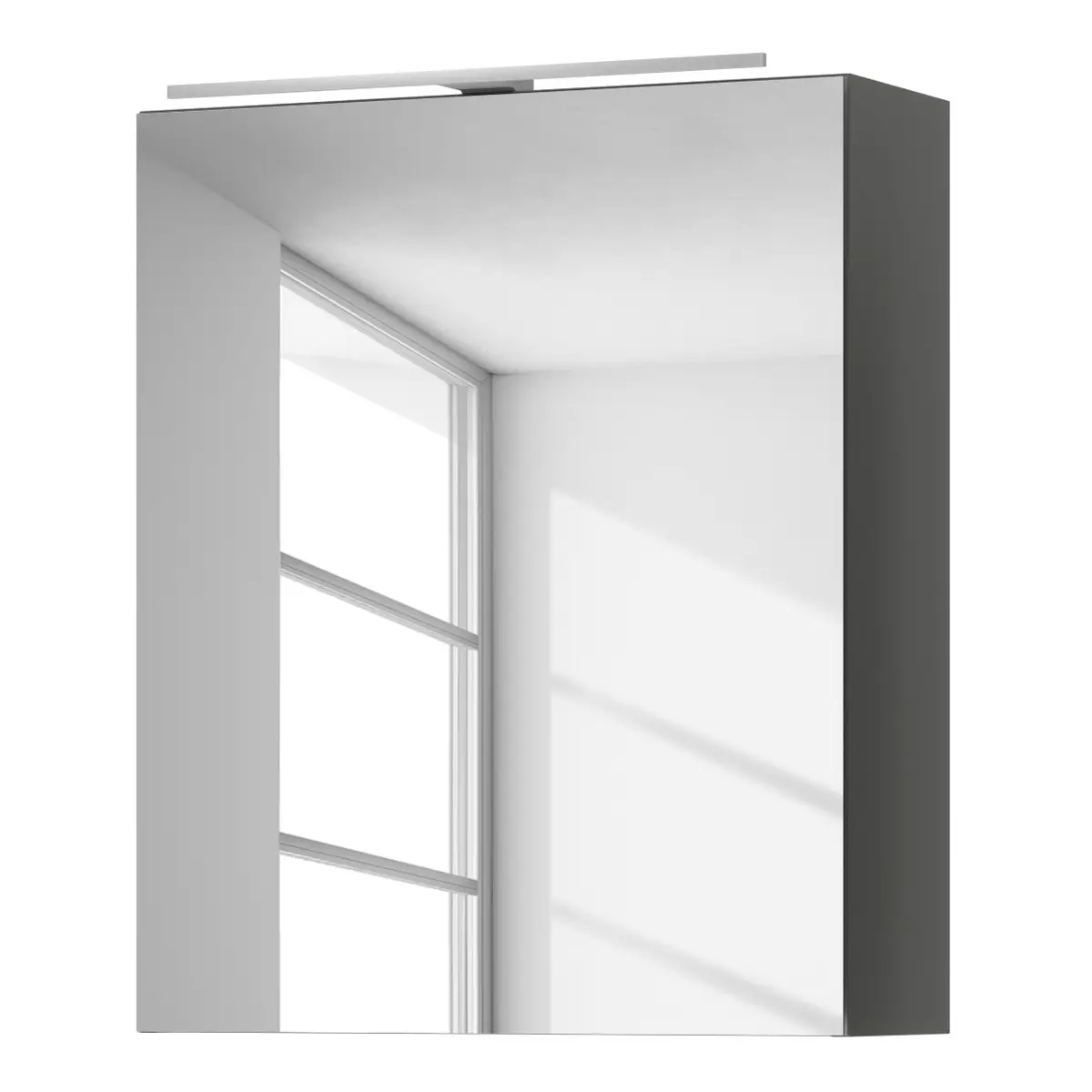 Spiegelschrank MYBA I 60cm Silber/Hochglanz Grau | Grau