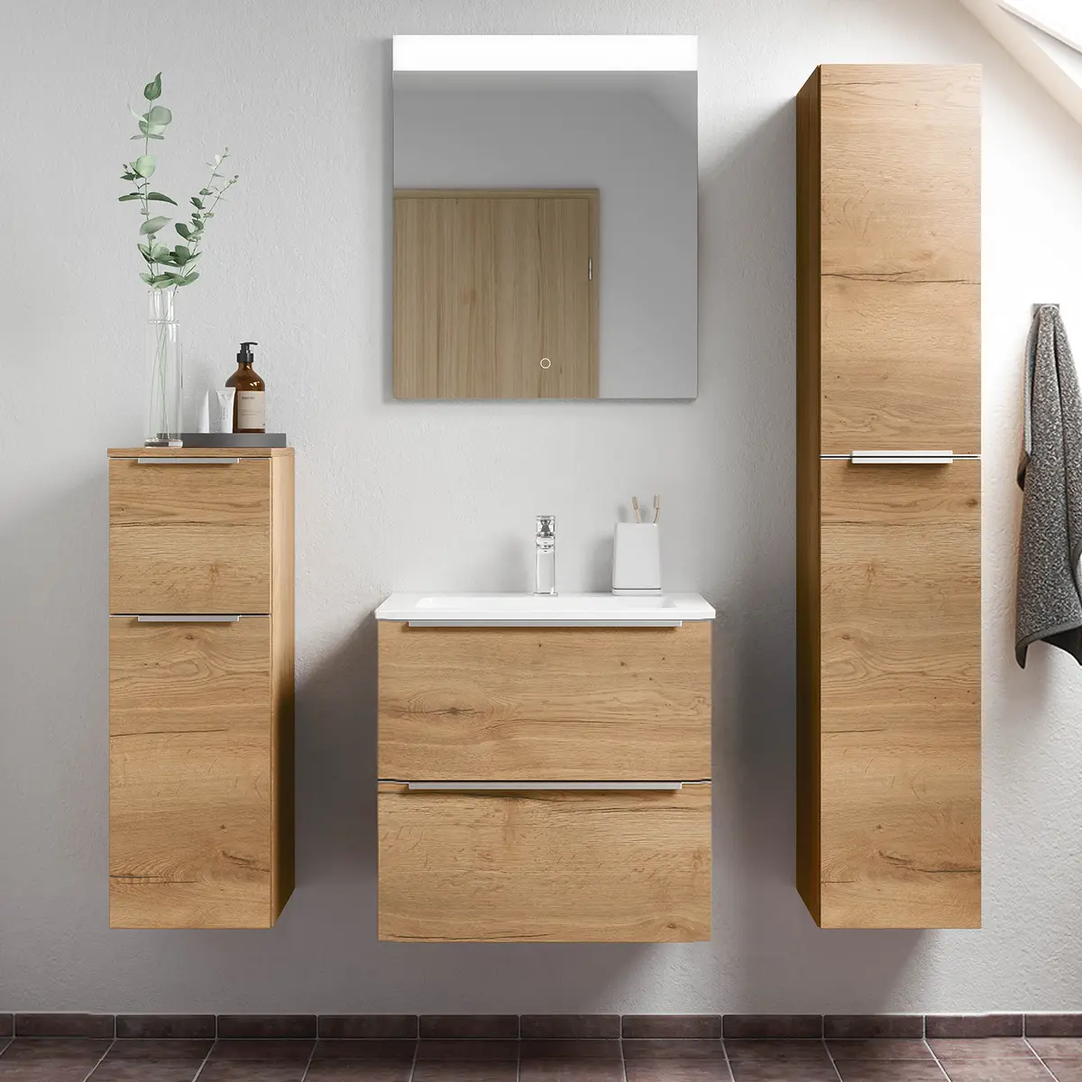 Badezimmerset MYBA V 4-teilig 120cm | Braun