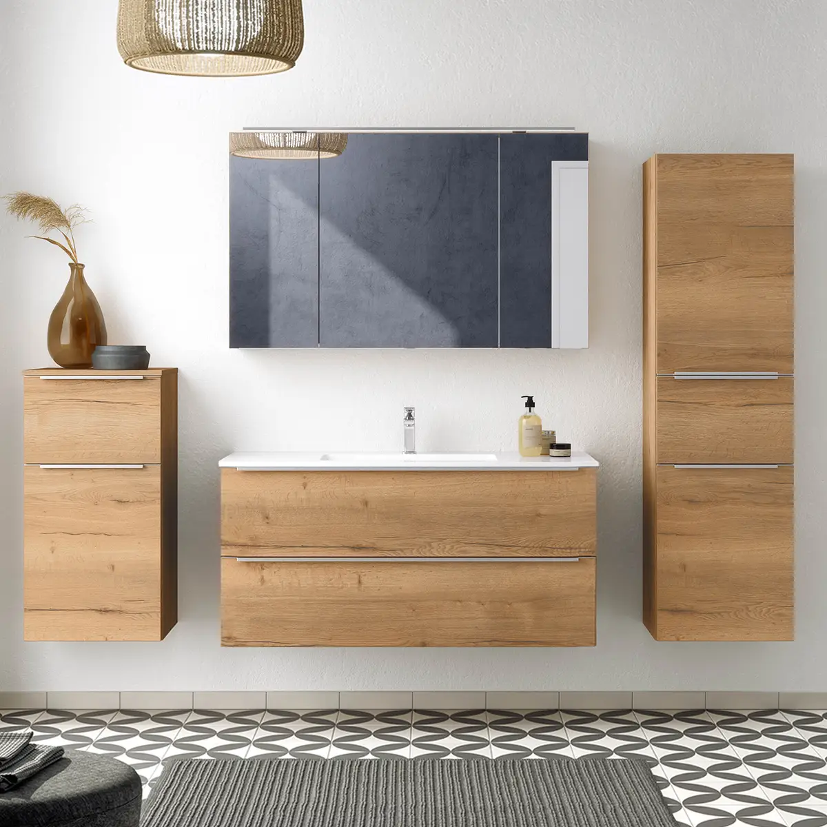 Badezimmerset MYBA VII 4-teilig 210cm | Braun