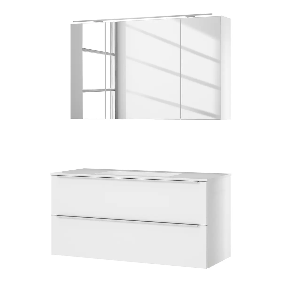 Badezimmerset MYBA III 2-teilig 120cm Weiß/Weiß | Weiß