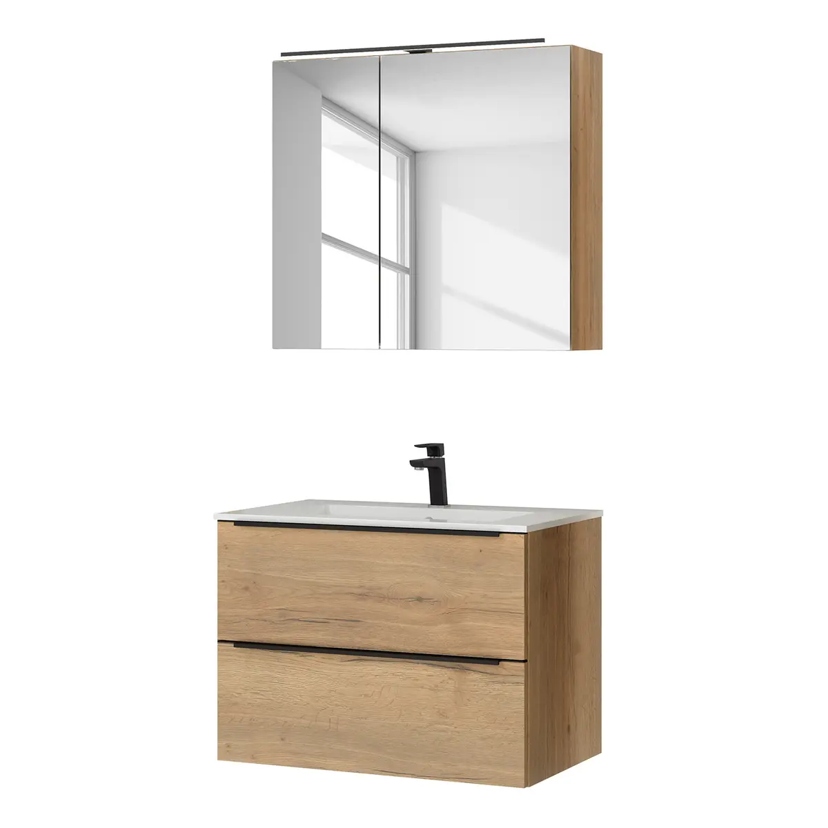 Badezimmerset MYBA IV 2-teilig 80cm | Braun