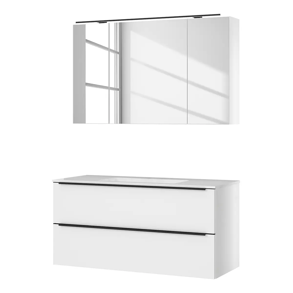 Badezimmerset MYBA IV 2-teilig 120cm Weiß/Weiß | Weiß