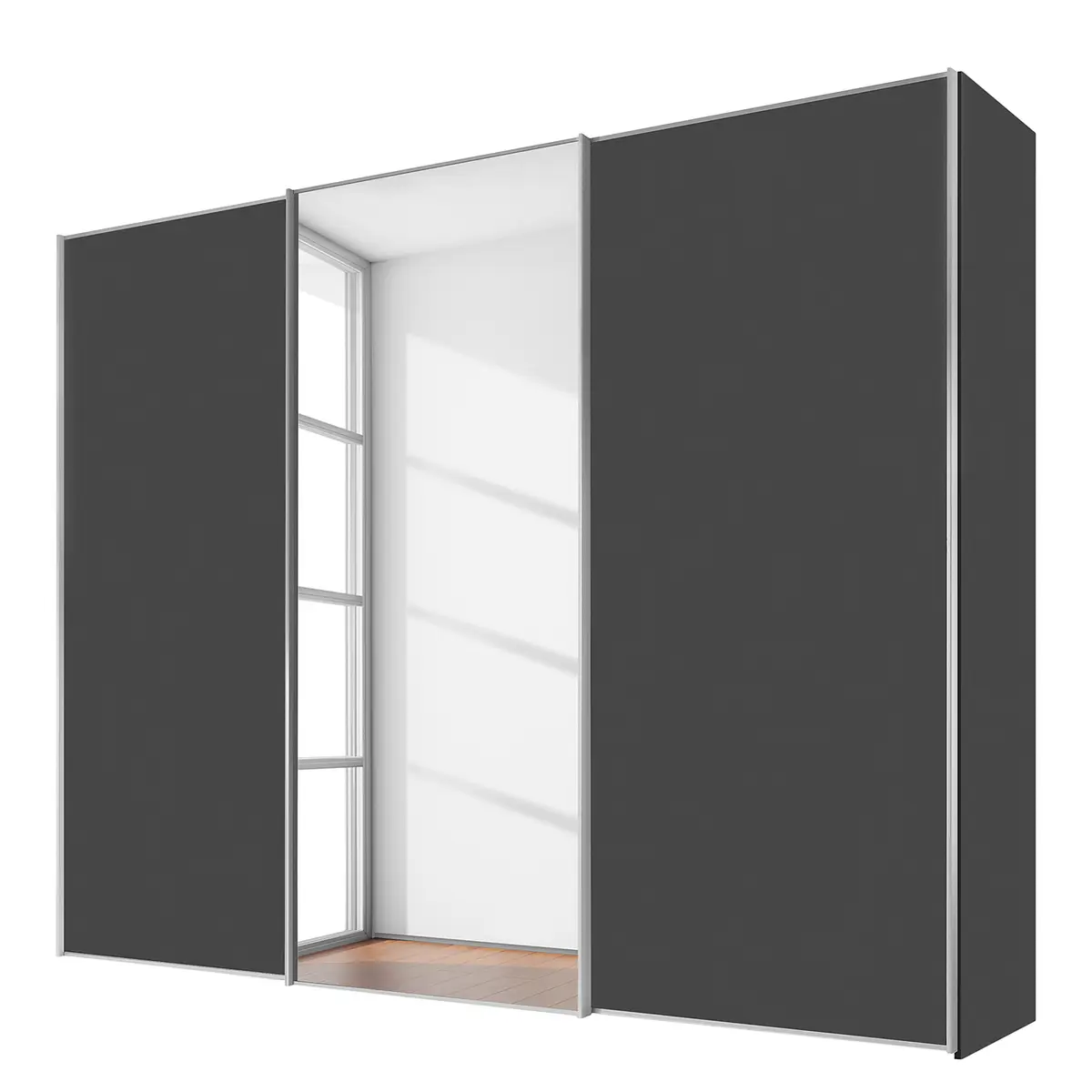 Schwebetürenschrank Typ D | Grau