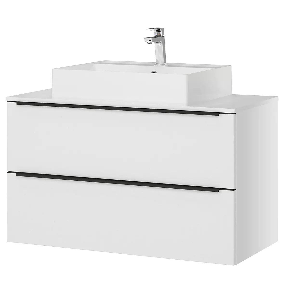 Waschtisch MYBA VI 100cm Grau/Matt Weiß | Grau