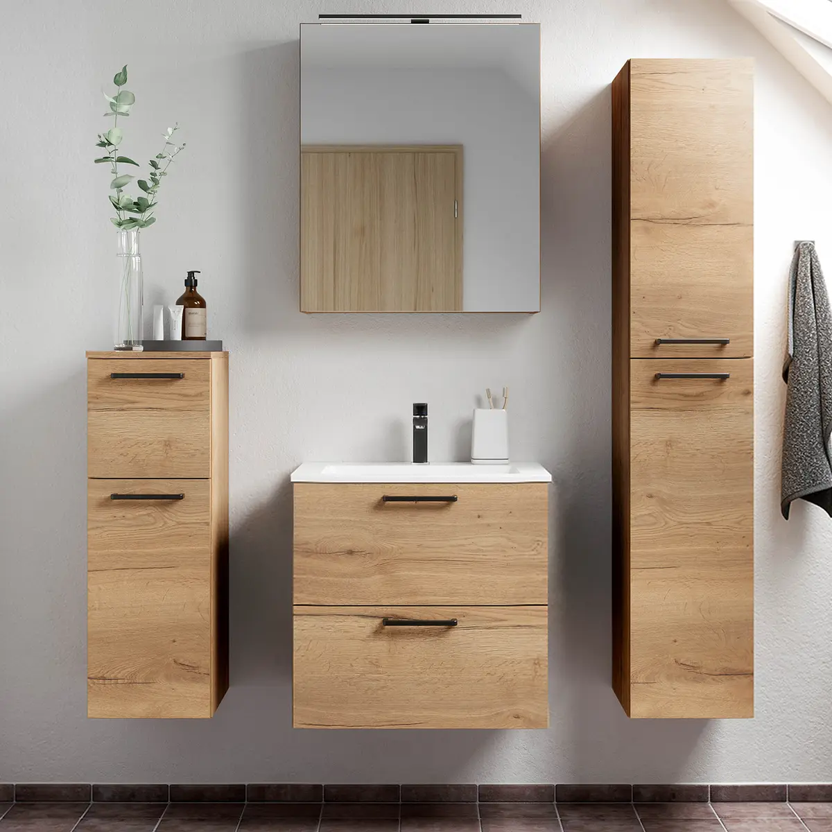 Badezimmerset MYBA XVII 4-teilig 120cm | Braun