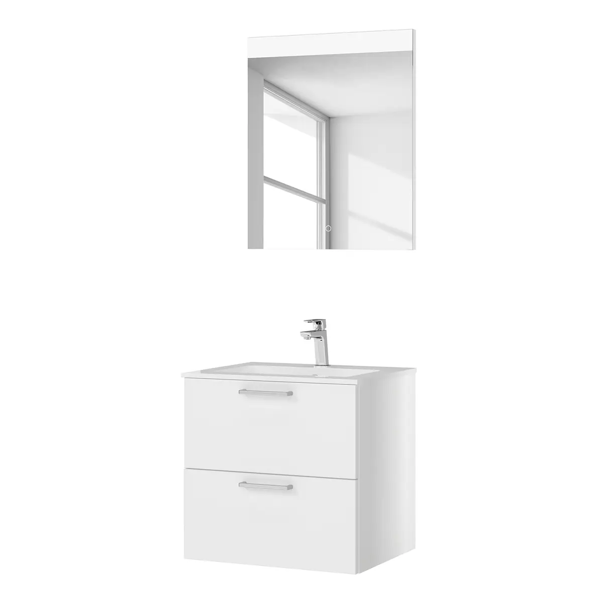 Badezimmerset MYBA IX 2-teilig 60cm Weiß/Weiß | Weiß