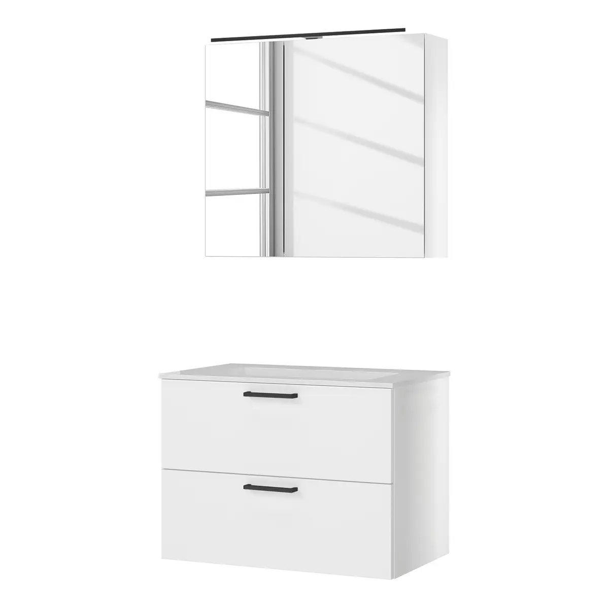 Badezimmerset MYBA XIII 2-teilig 80cm Weiß/Weiß | Weiß