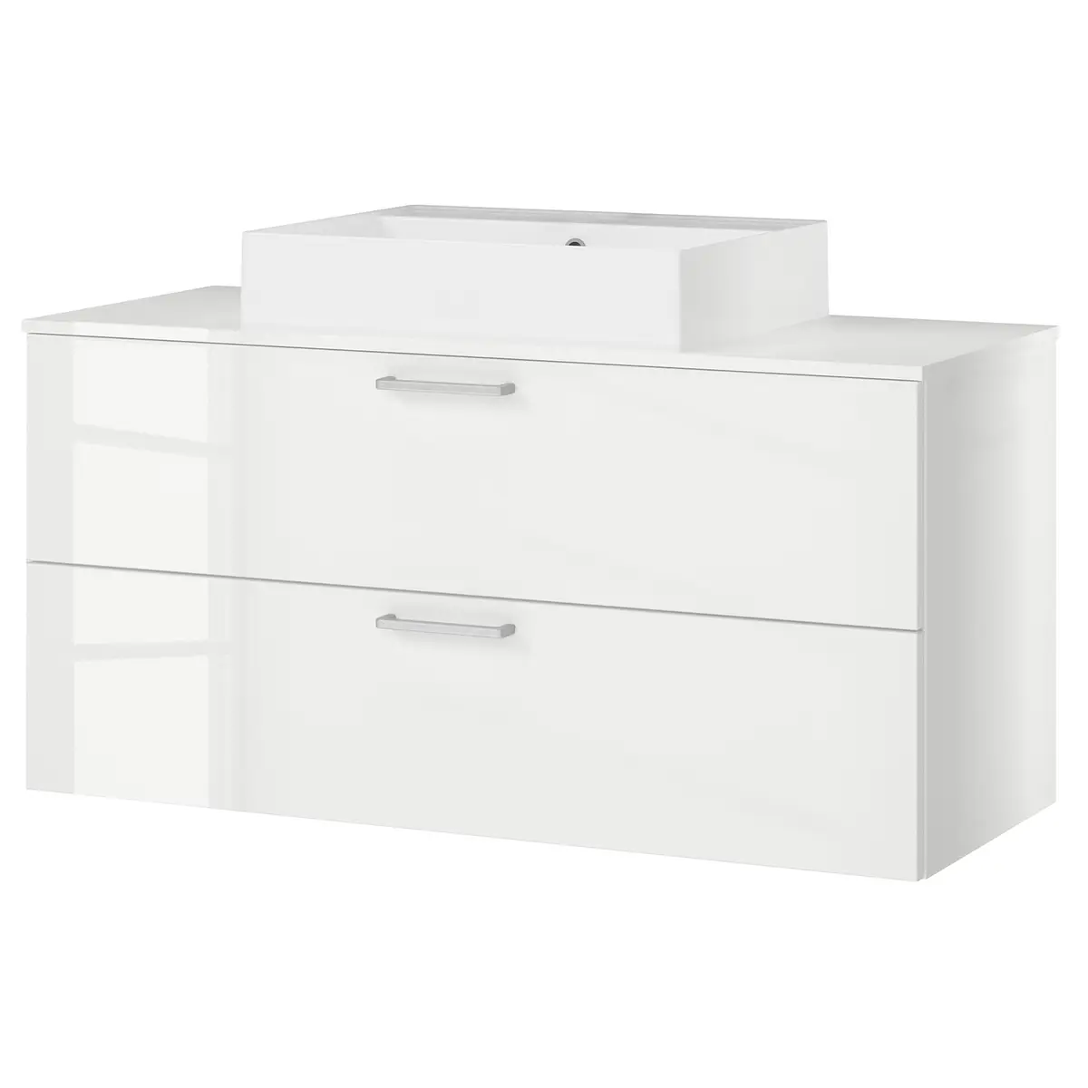 Waschtisch MYBA VII 120cm Weiß/Hochglanz Weiß | Weiß