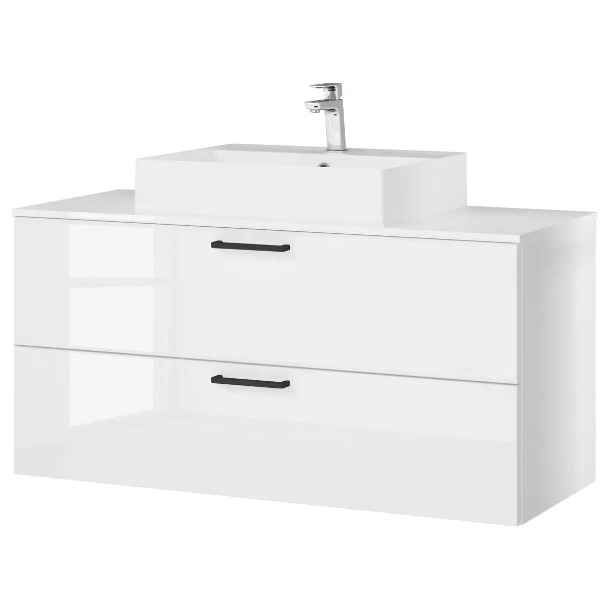 Waschtisch MYBA VIII 120cm Weiß/Hochglanz Weiß | Weiß