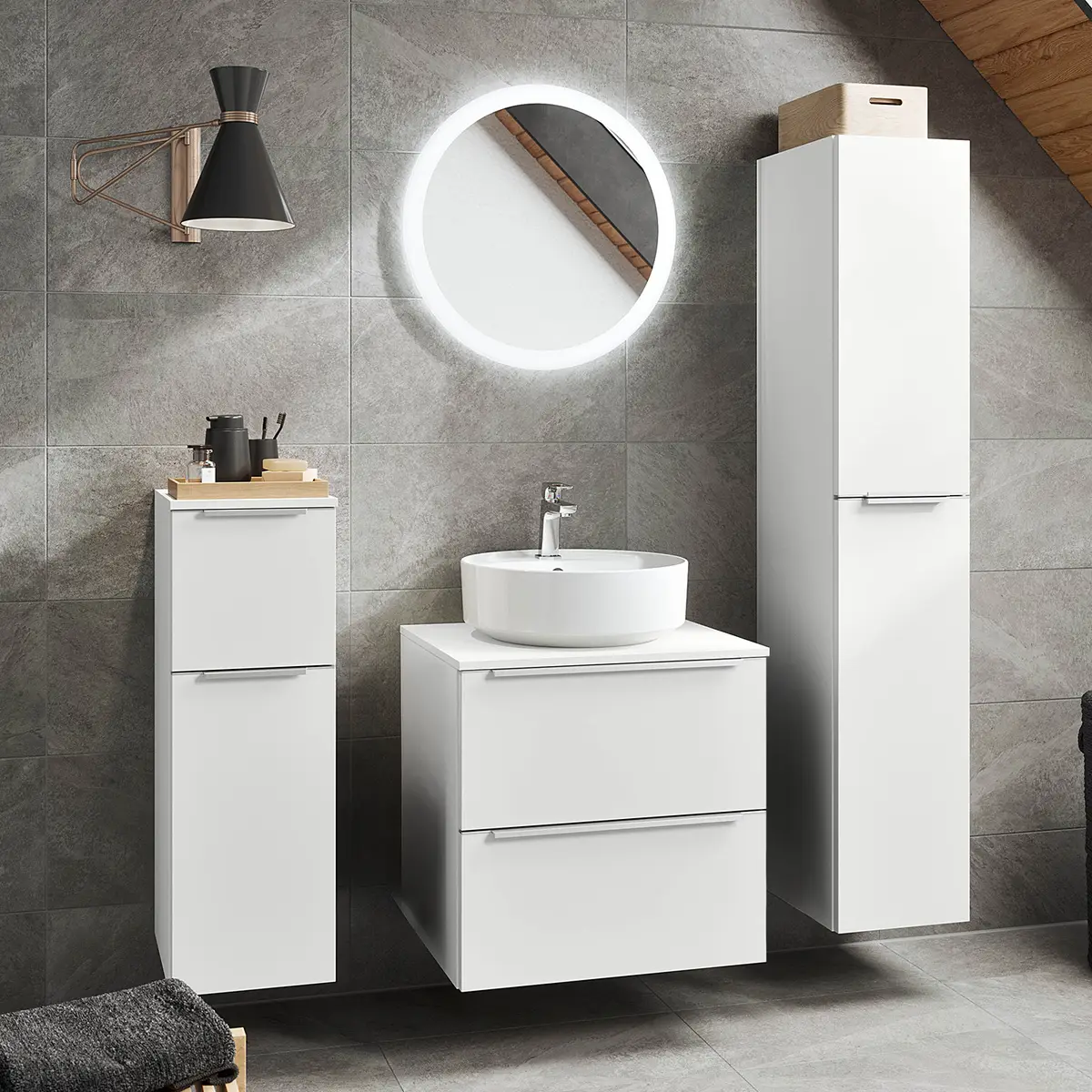 Badezimmerset MYBA LII 4-teilig 120cm Weiß/Weiß | Weiß