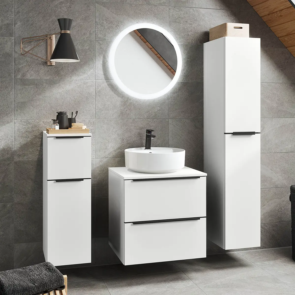 Badezimmerset MYBA LIII 4-teilig 120cm Weiß/Weiß | Weiß