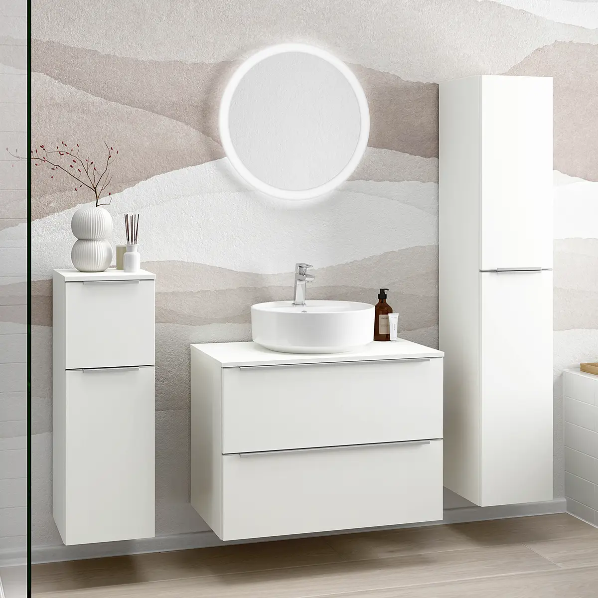 Badezimmerset MYBA LII 4-teilig 140cm Weiß/Weiß | Weiß