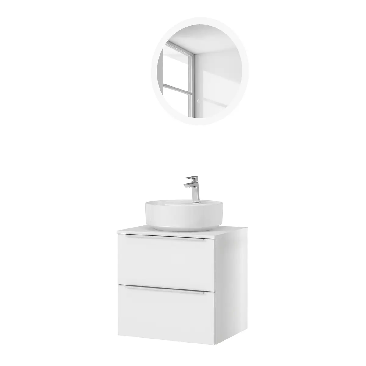 Badezimmerset MYBA L 2-teilig 60cm Weiß/Weiß | Weiß