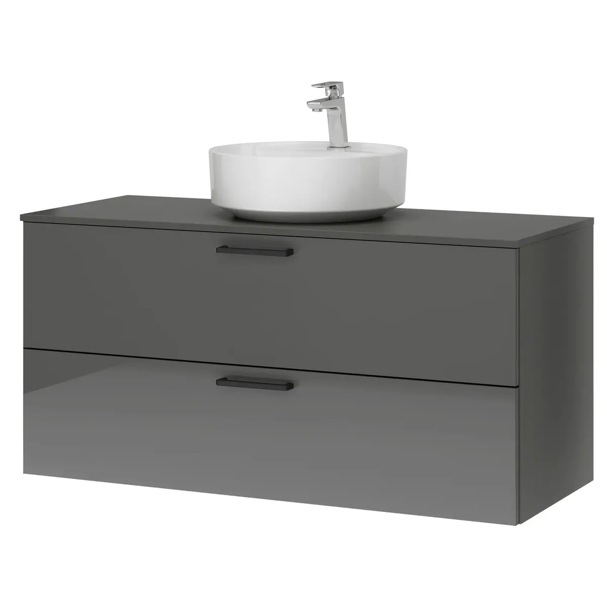 Waschtisch MYBA XII 120cm Grau/Hochglanz Grau | Grau