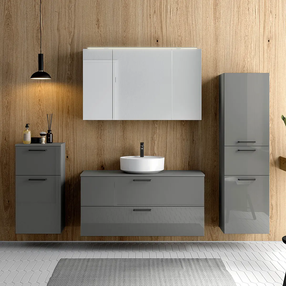 Badezimmerset MYBA LXI 4-teilig | Grau