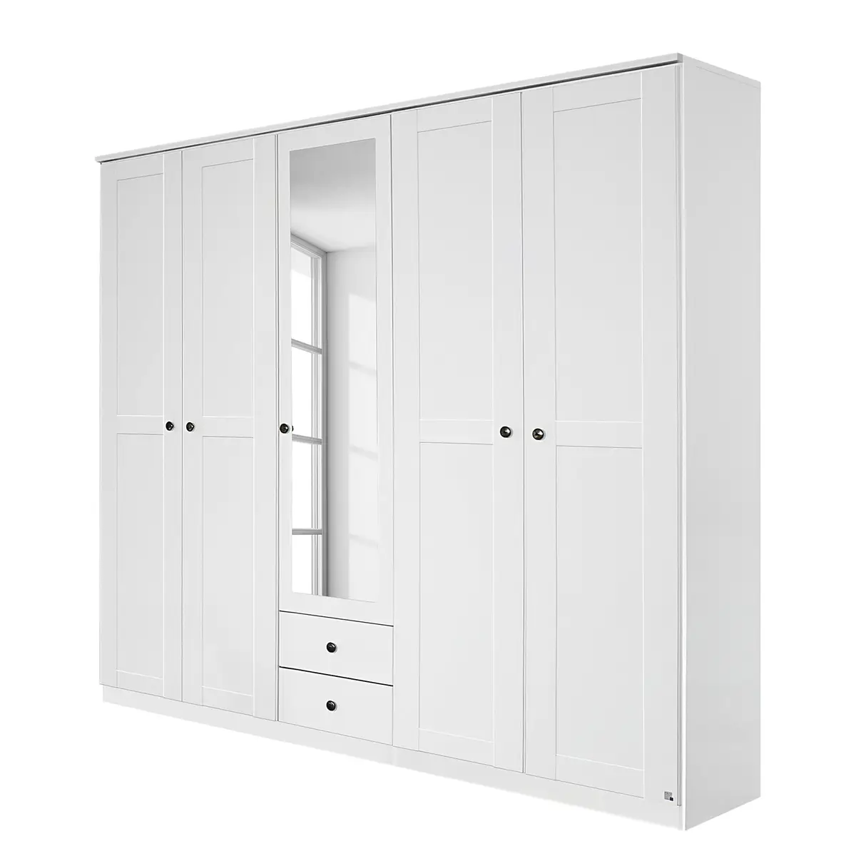 Drehtürenschrank I 226cm Weiß/Alpinweiß | Weiß