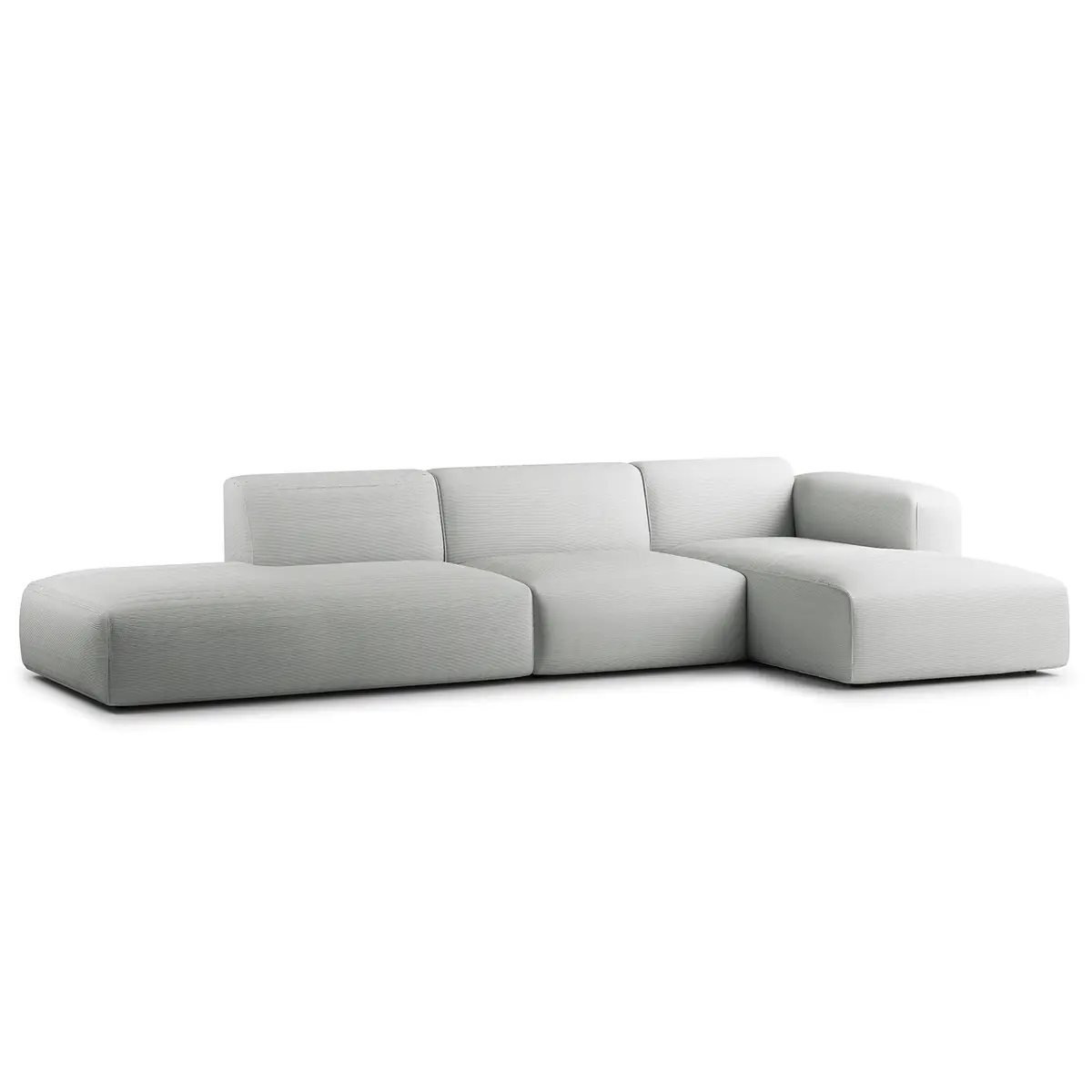 Ecksofa mit Chaiselongue Grau Cordstoff Snor | Grau