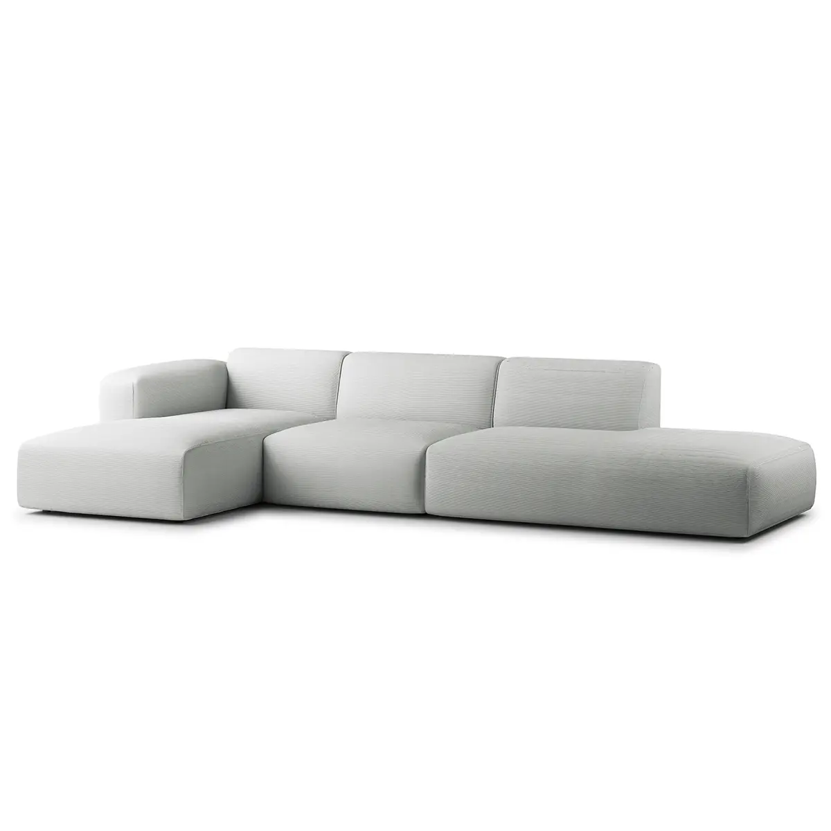 Ecksofa mit Chaiselongue Grau Cordstoff Snor | Grau