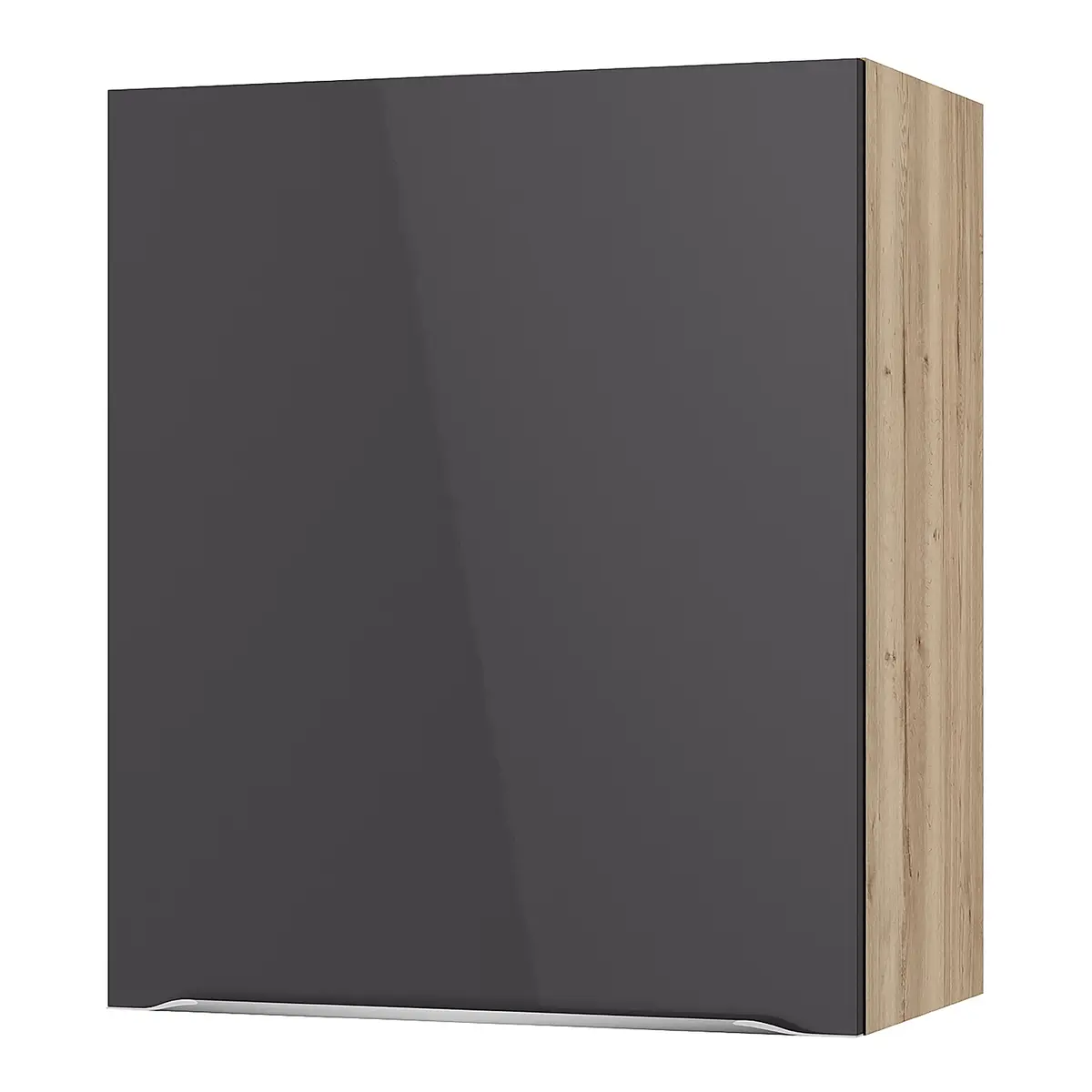 Hängeschrank III 60cm Grau/Anthrazit/Wildeiche | Grau
