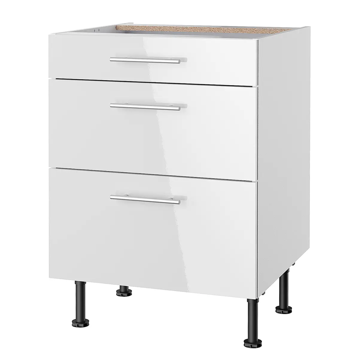 Unterschrank IV 60cm Weiß/Hochglanz Weiß | Weiß