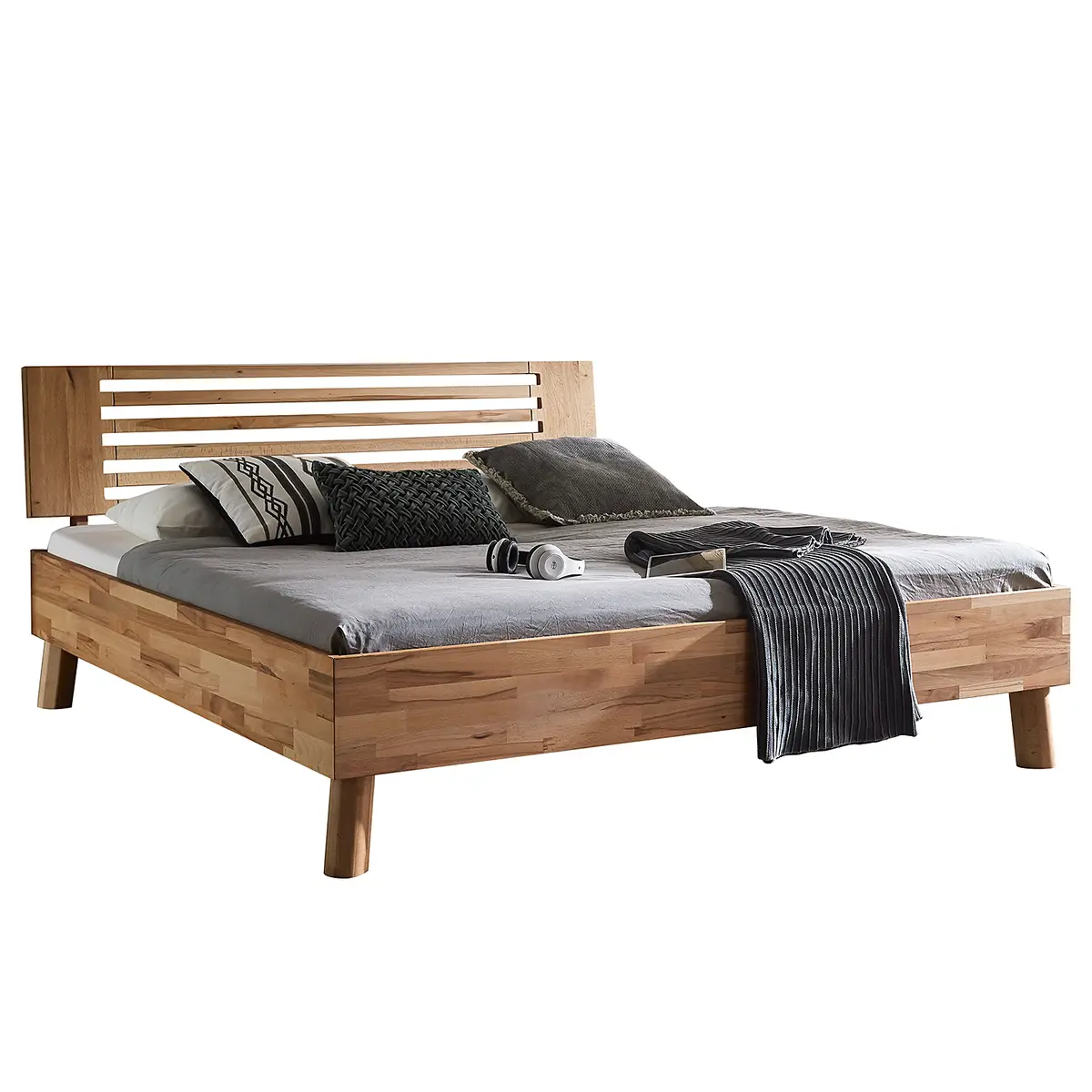 Massivholzbett Coroo III 100 x 200cm | Braun