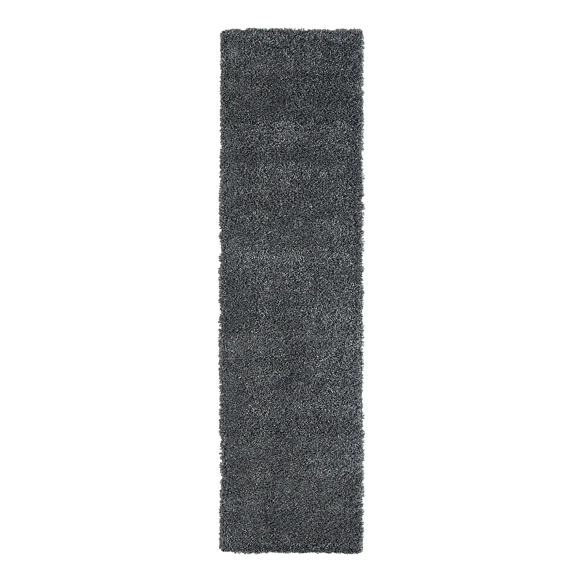 Hochflorteppich 80 x 300cm Grau/Dunkelgrau | Grau