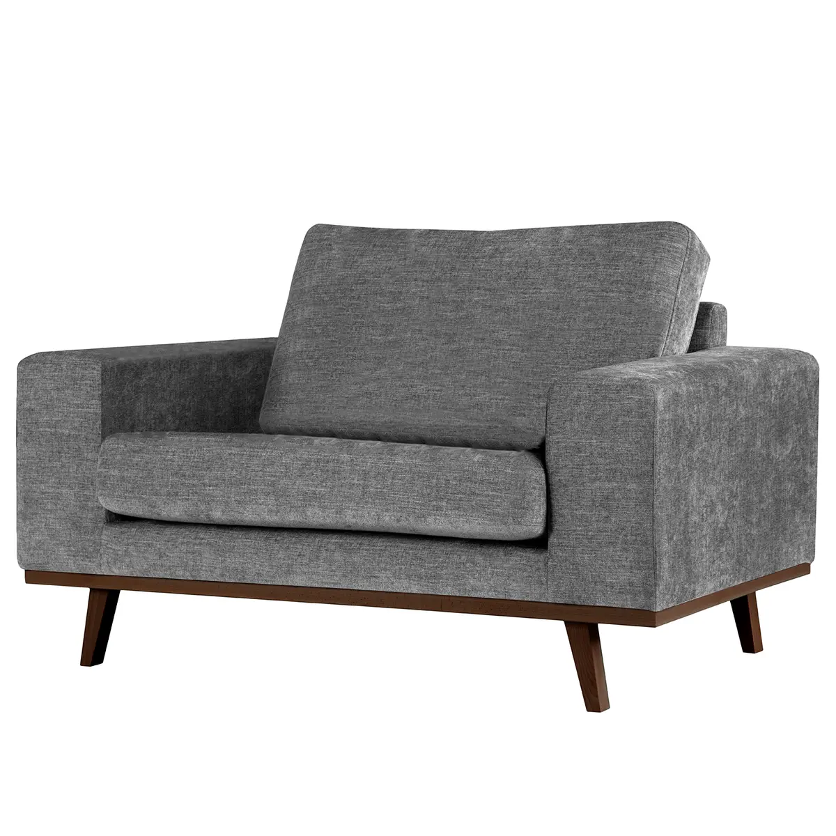 Sessel Grau/Dunkelgrau Webstoff Cieli Buche Dunkel | Grau