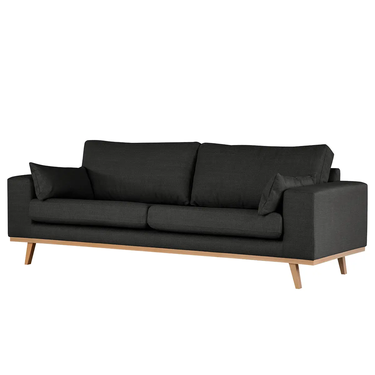 2-Sitzer Sofa Grau/Schwarz Strukturstoff Otrera | Grau