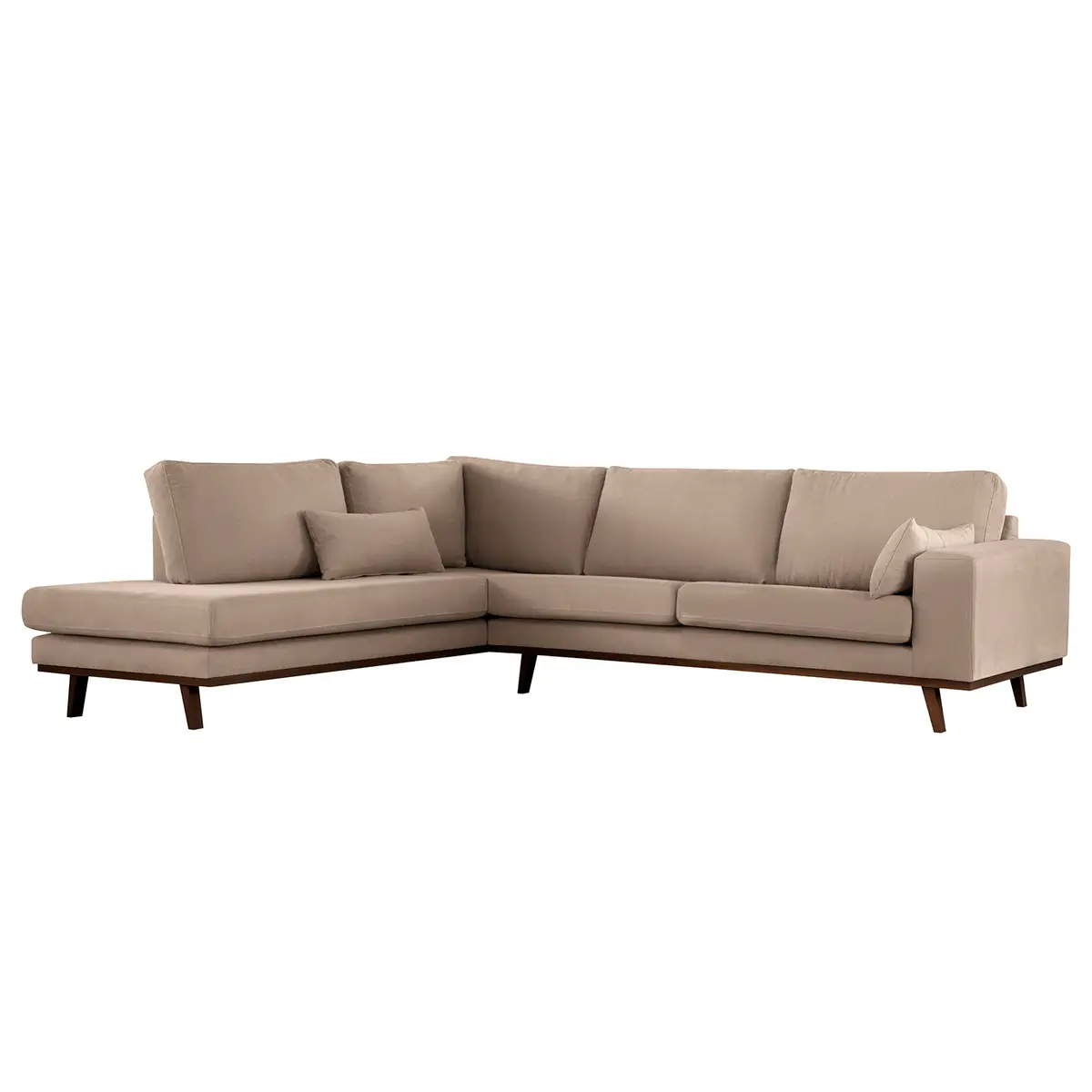 Ecksofa mit Ottomane Vele | Braun