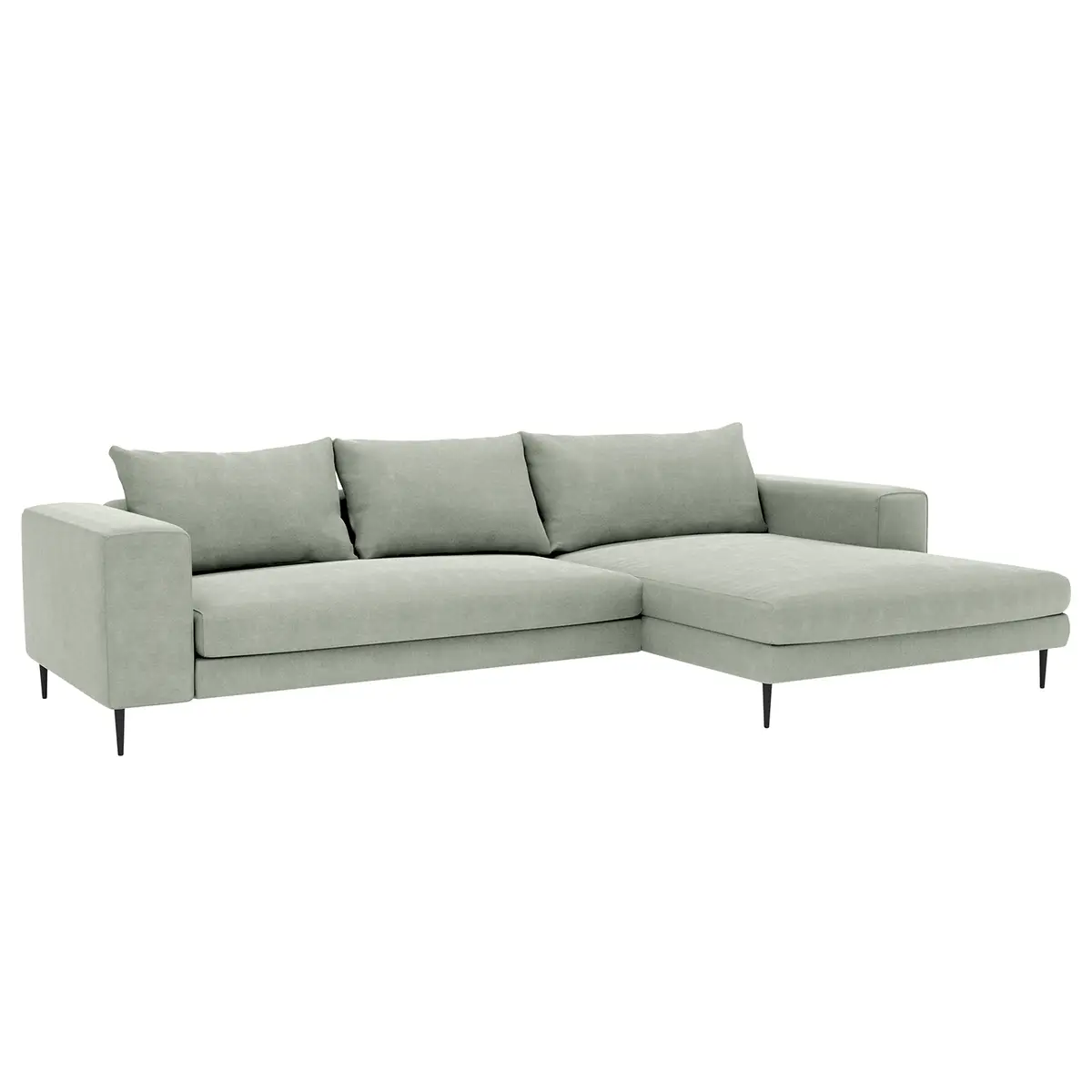 Ecksofa mit Longchair Caya | Grün