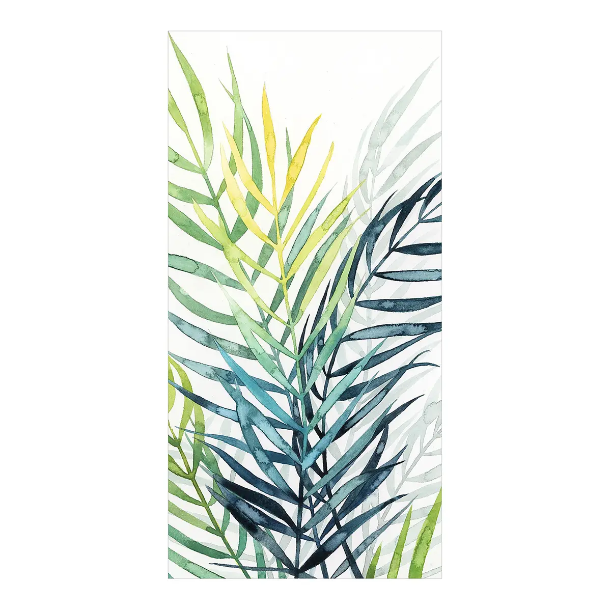 Vinylteppich Tropisches Blattwerk Palme 100 x 200cm Weiß | Weiß
