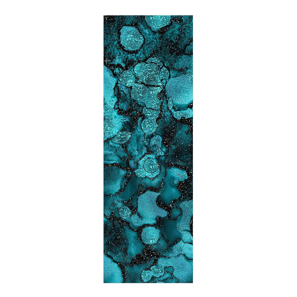Vinylteppich Türkise Tropfen mit Glitzer 70 x 210cm Türkis