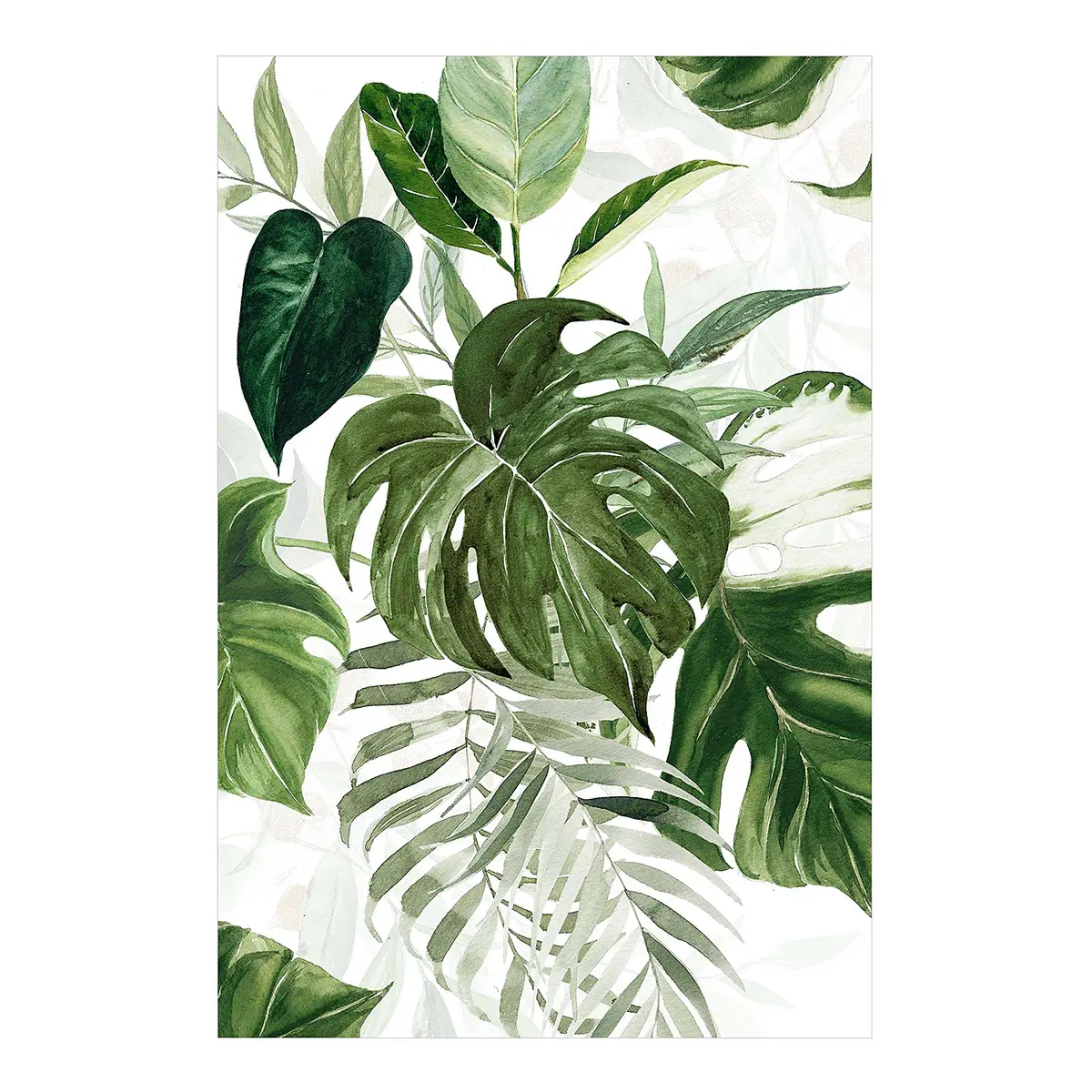 Vinylteppich Aquarell Tropische Monstera | Grün