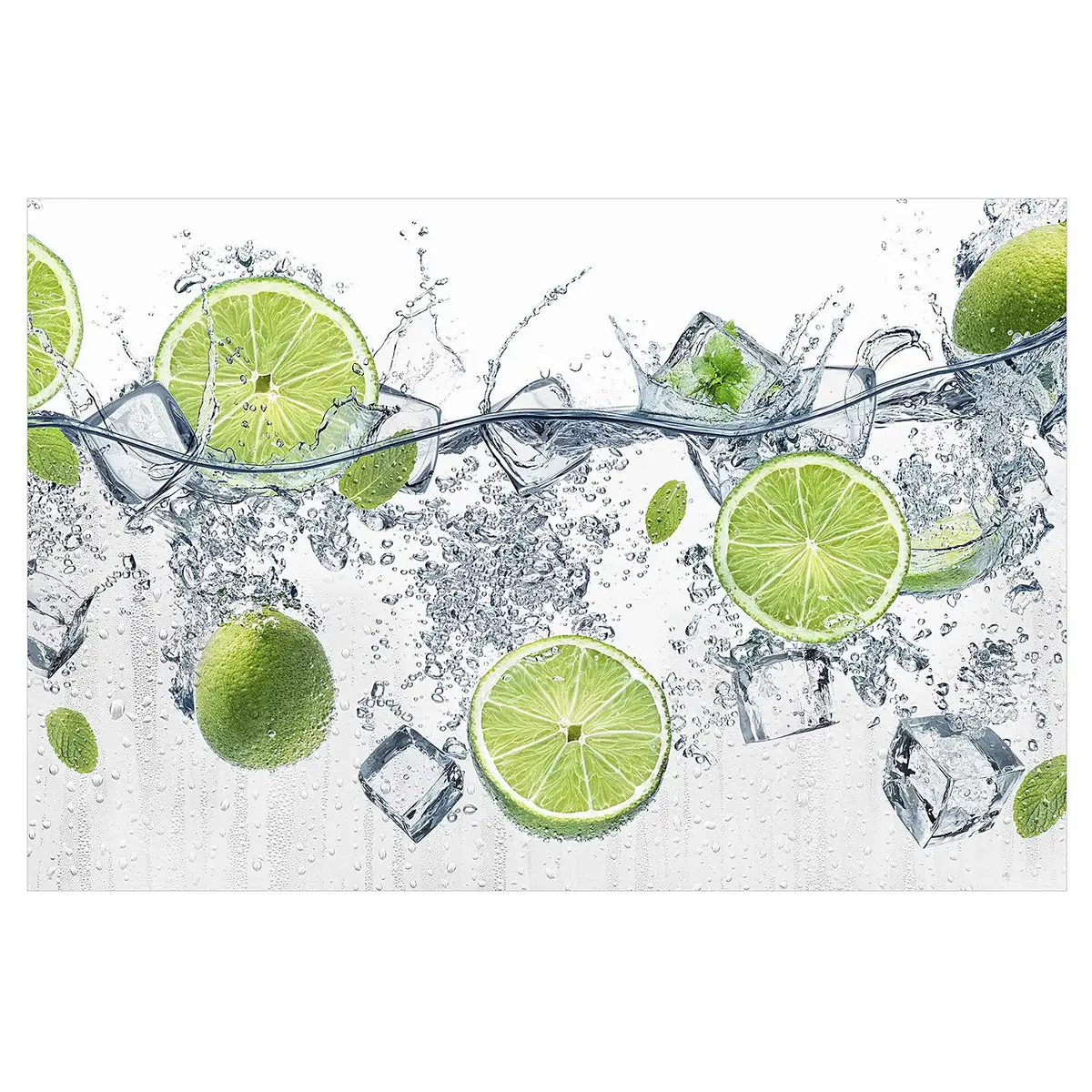 Vinylteppich Erfrischende Limette | Weiß