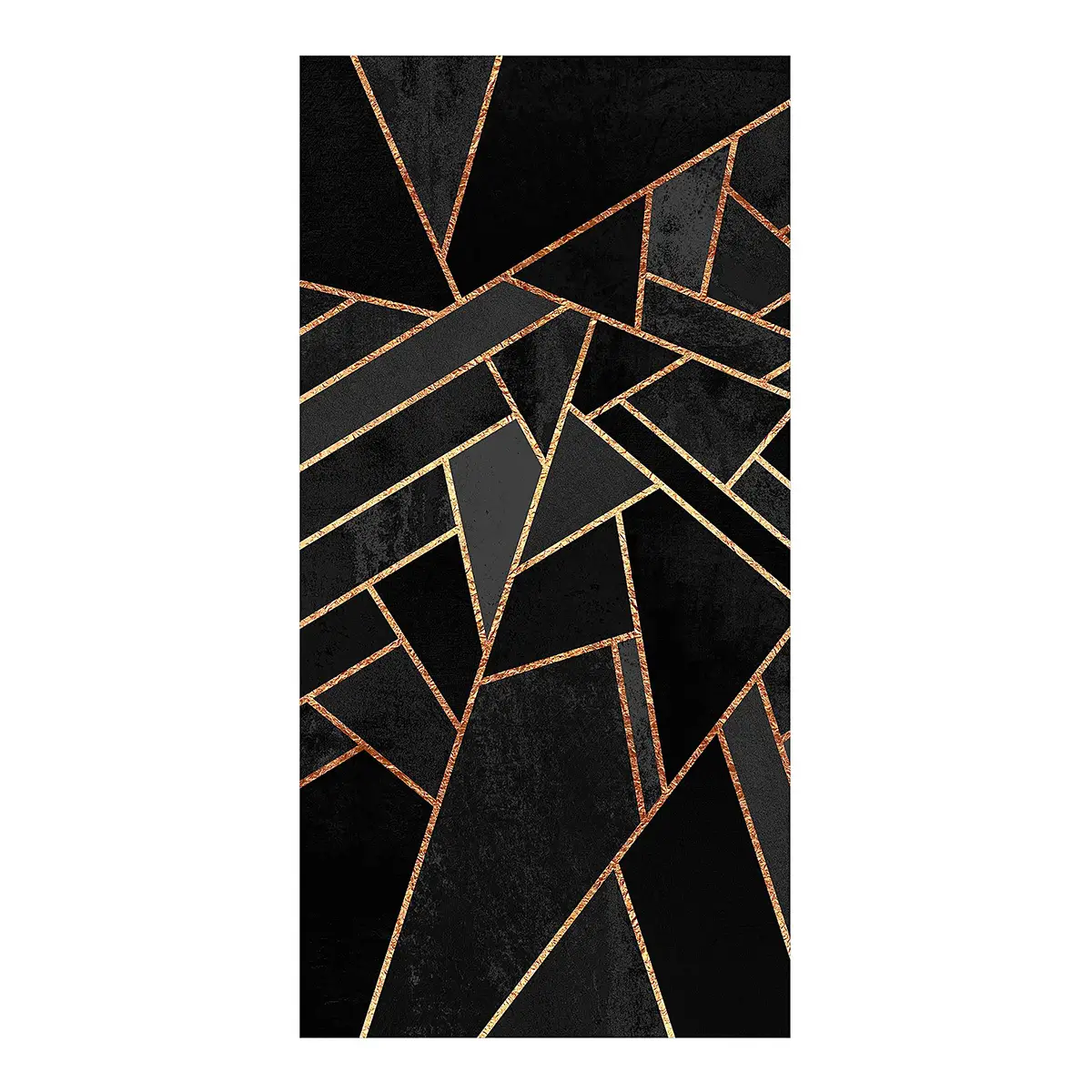 Vinylteppich Schwarze Dreiecke Gold 80 x 160cm Schwarz