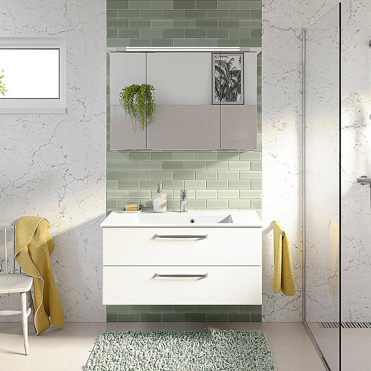 Badezimmerset Trentino 2-teilig Exclusiv | Weiß