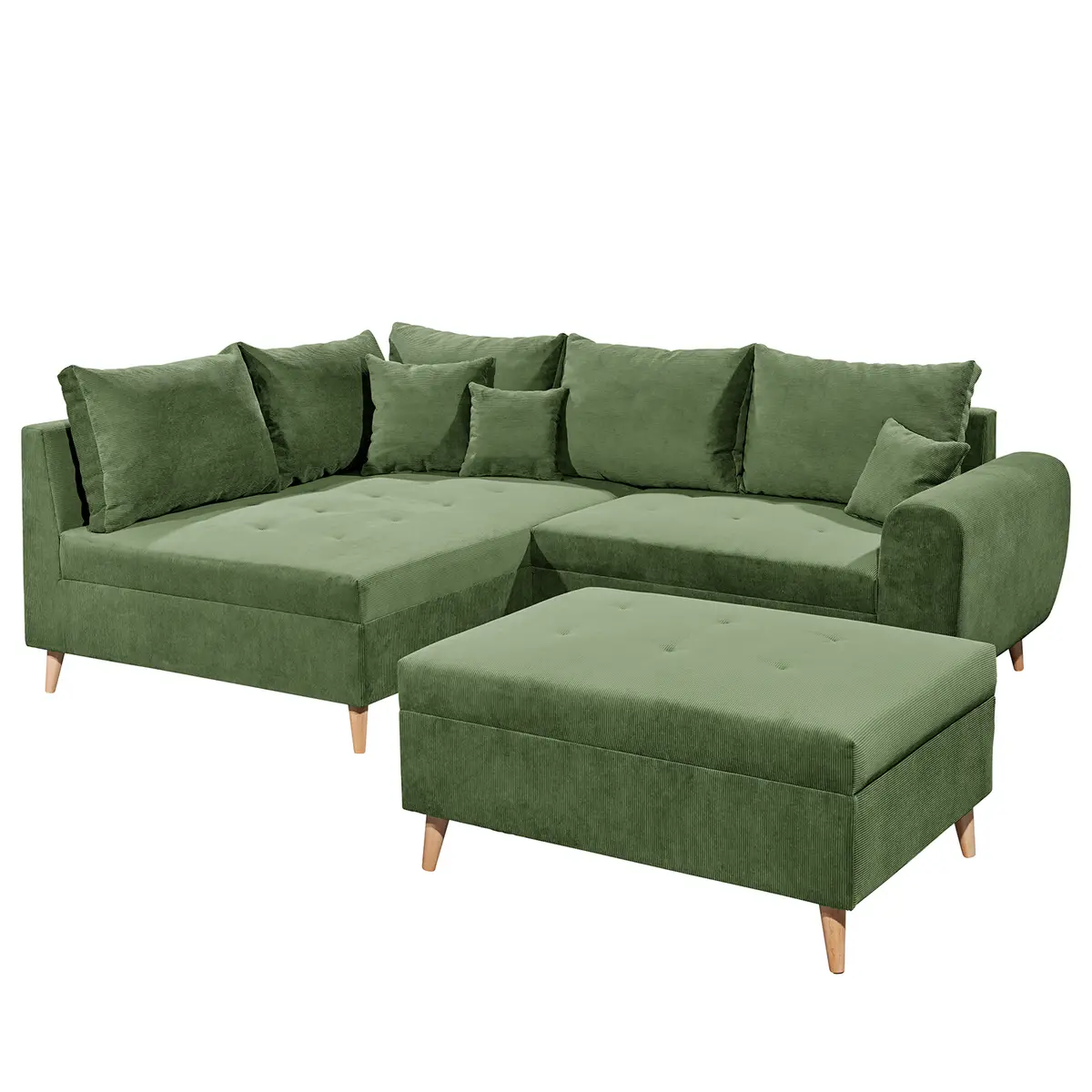 Ecksofa Capstone Grün Cordstoff Fjella | Grün