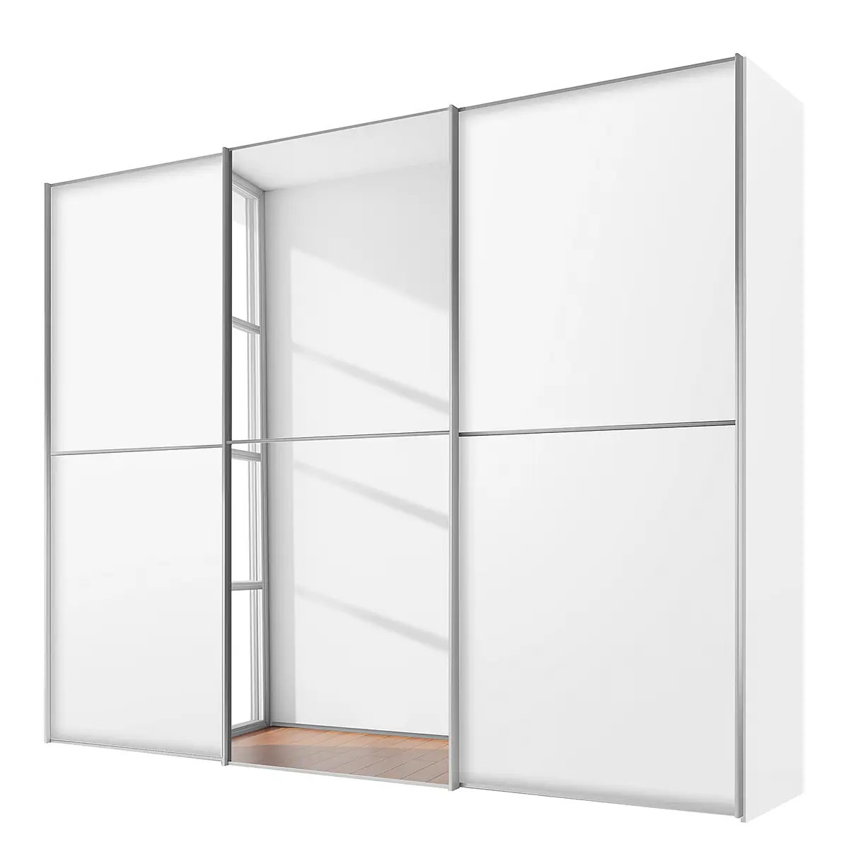 Schwebetürenschrank Typ B | Weiß
