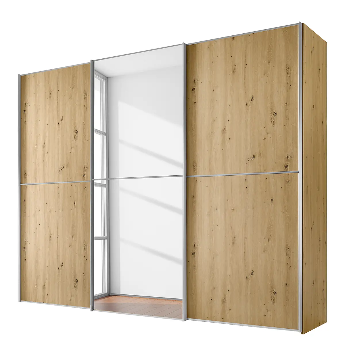 Schwebetürenschrank Typ B 280 x 240cm Braun/Eiche Artisan